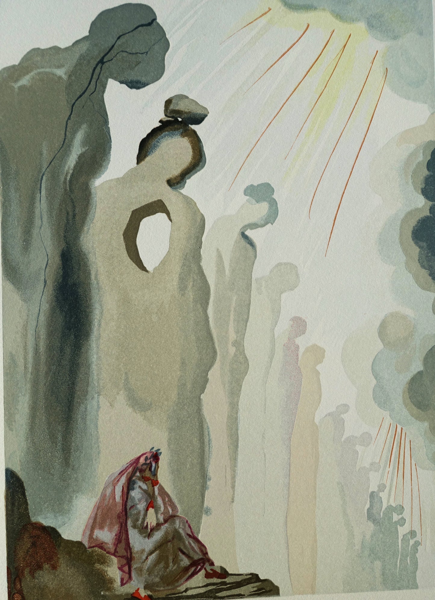 Salvador DALI : La seconde corniche - Bois gravé original