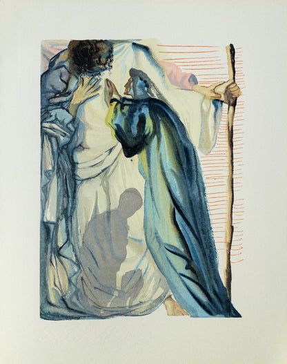 Salvador DALI : Les Aveugles envieux - Bois gravé original