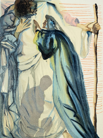 Salvador DALI : Les Aveugles envieux - Bois gravé original