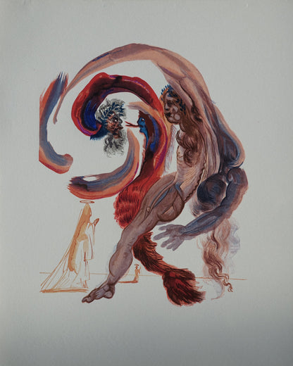 Salvador DALI : Les Paresseux - Bois gravé original
