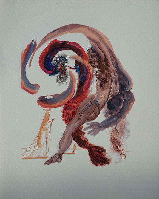 Salvador DALI : Les Paresseux - Bois gravé original