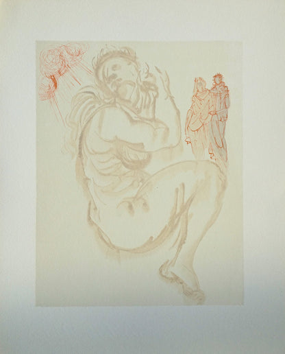 Salvador DALI : Le songe de Dante - Bois gravé original