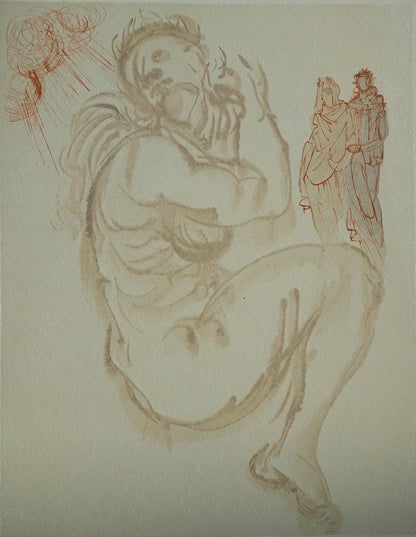 Salvador DALI : Le songe de Dante - Bois gravé original