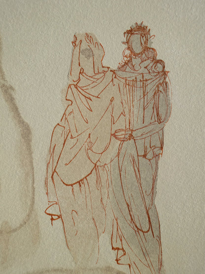 Salvador DALI : Le songe de Dante - Bois gravé original