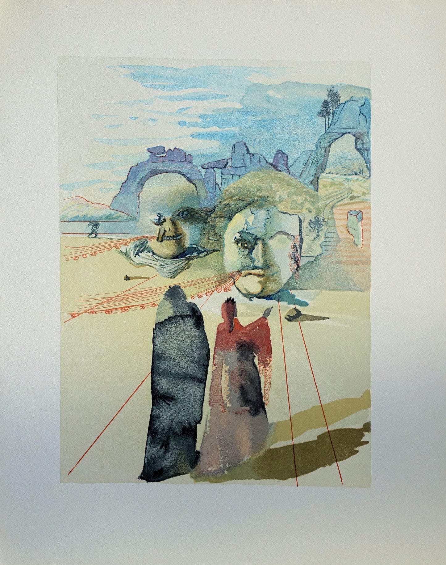 Salvador DALI : Avarice et prodigalité - Bois gravé original