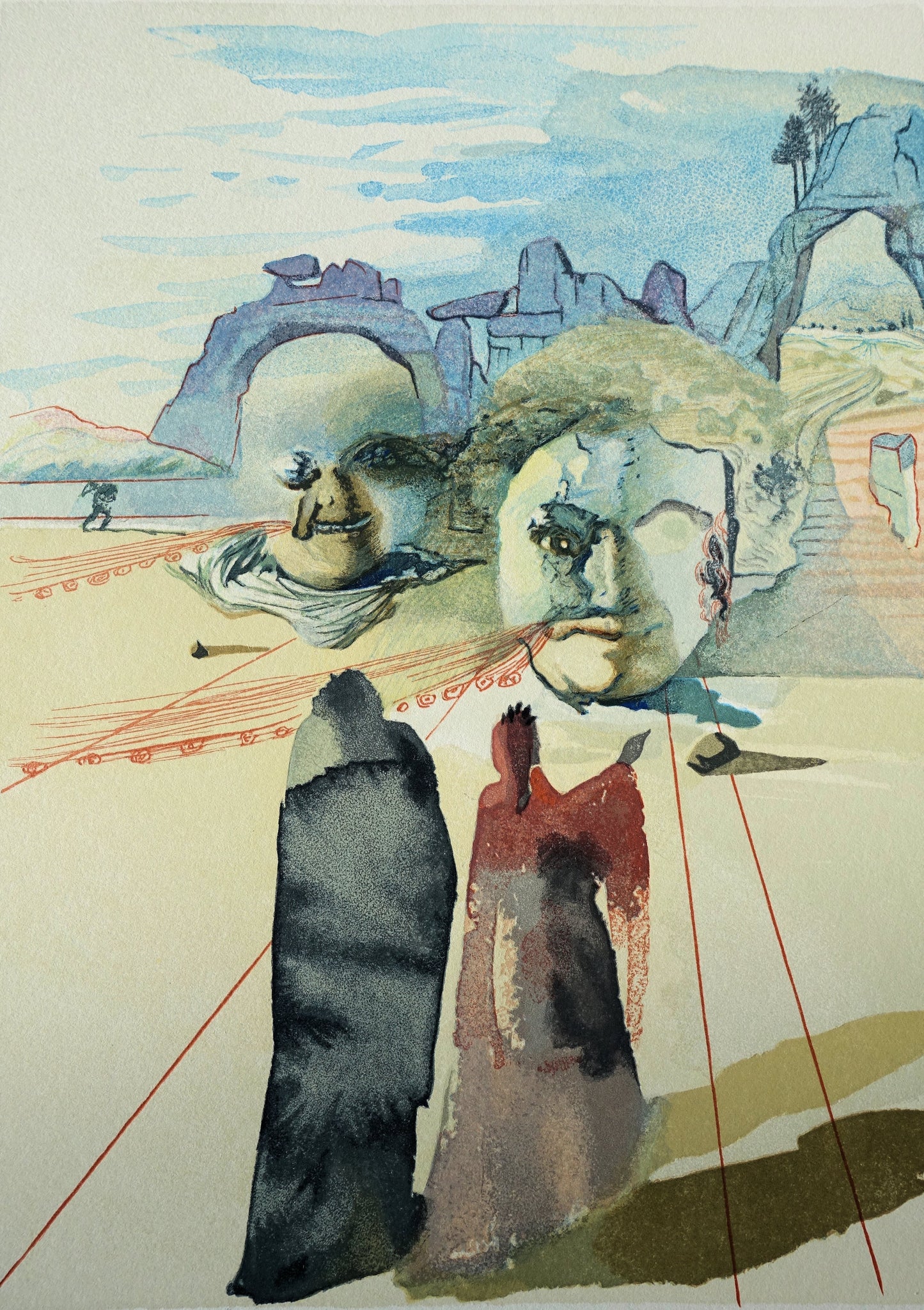 Salvador DALI : Avarice et prodigalité - Bois gravé original