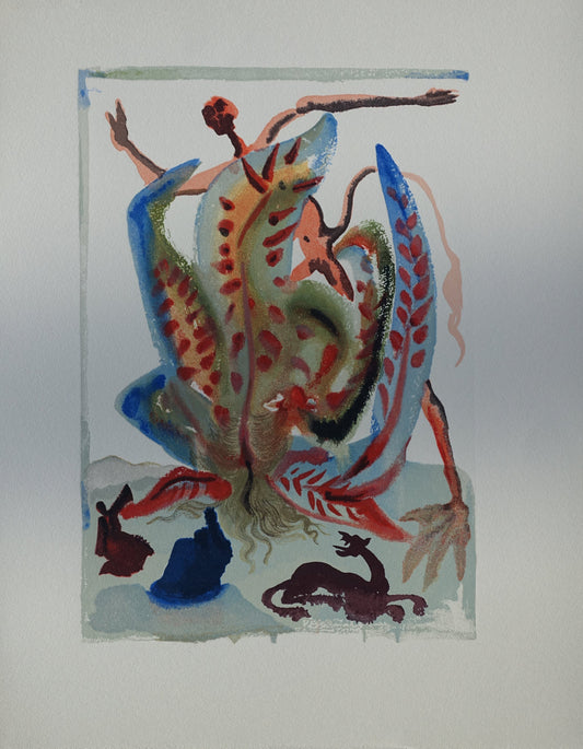 Salvador DALI : La gourmandise - Bois gravé original