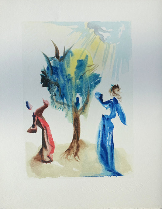 Salvador DALI : L'arbre du châtiment - Bois gravé original