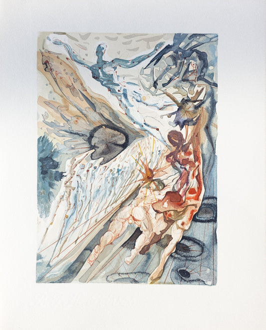 Salvador DALI : Deux troupes de luxurieux - Bois gravé original