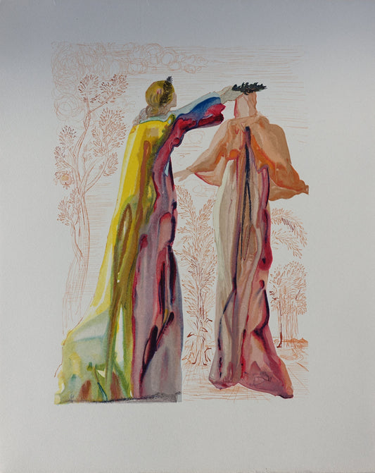 Salvador DALI : Derniers mots de Virgile - Bois gravé original