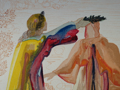Salvador DALI : Derniers mots de Virgile - Bois gravé original