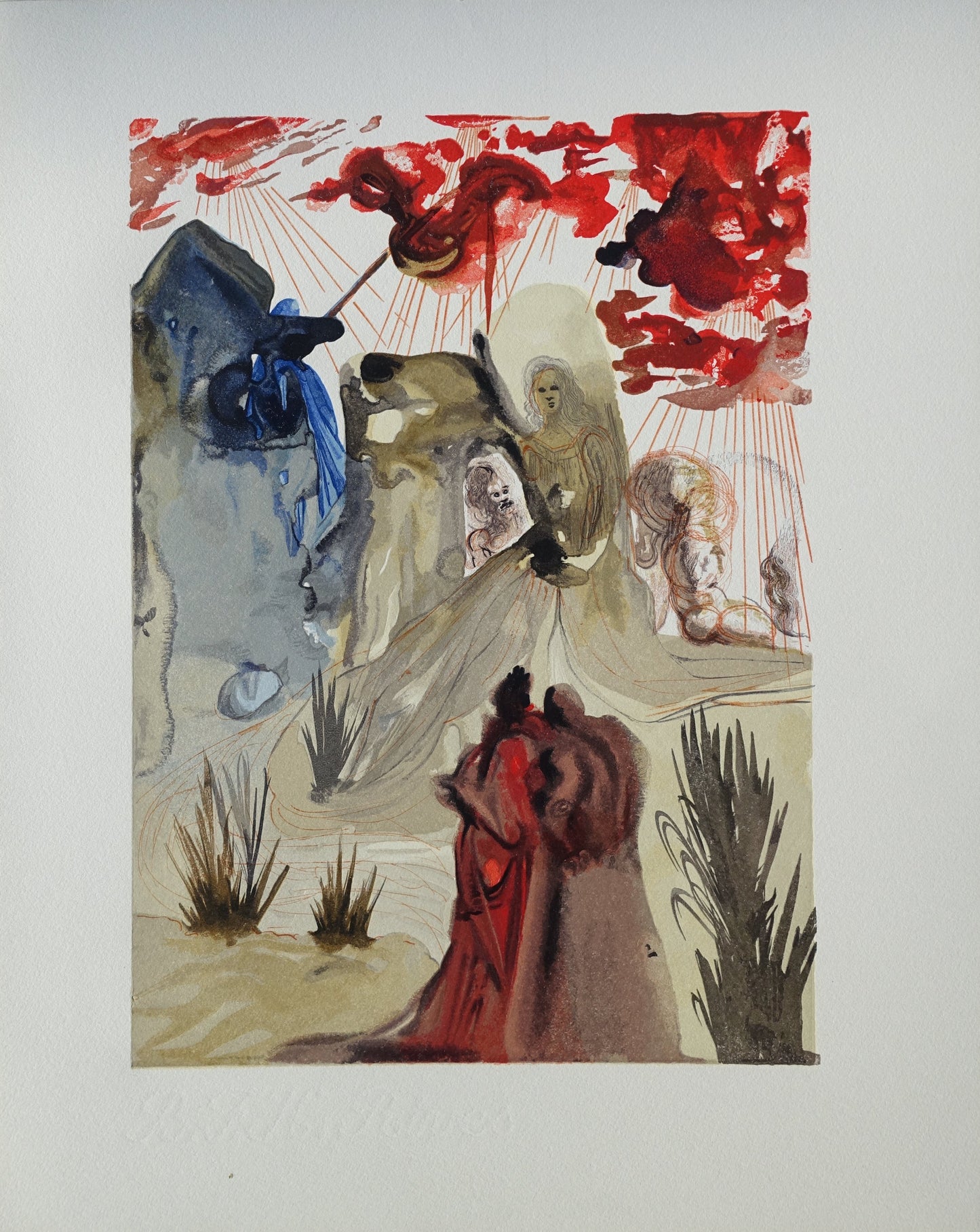 Salvador DALI : La forêt divine - Bois gravé original