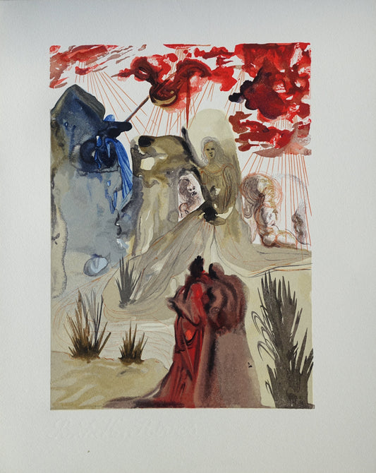 Salvador DALI : La forêt divine - Bois gravé original