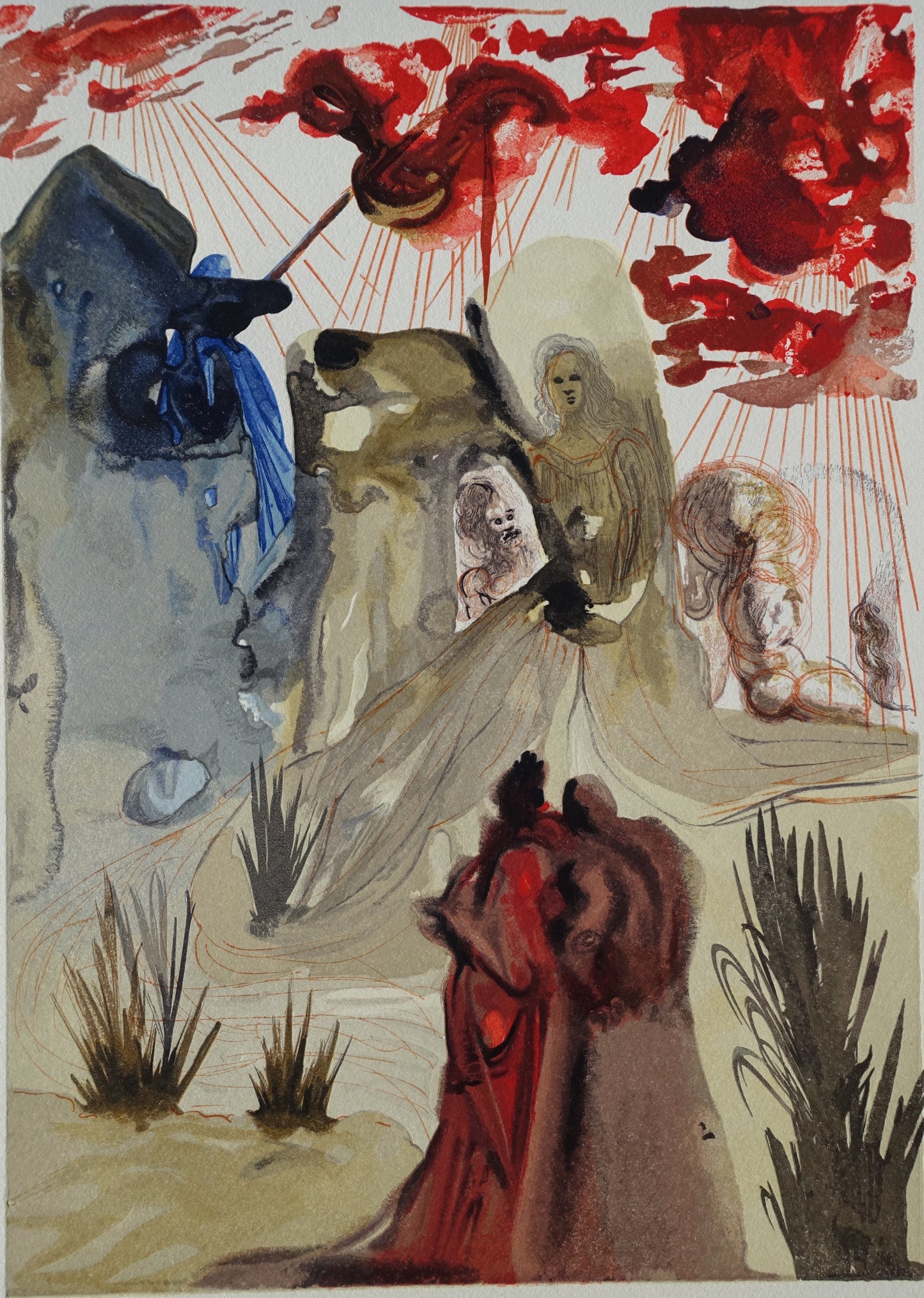 Salvador DALI : La forêt divine - Bois gravé original