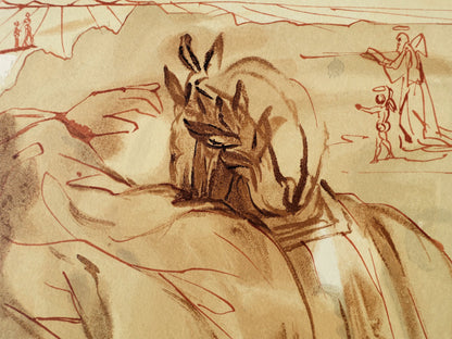 Salvador DALI : Le repentir de Dante - Bois gravé original