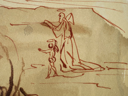 Salvador DALI : Le repentir de Dante - Bois gravé original
