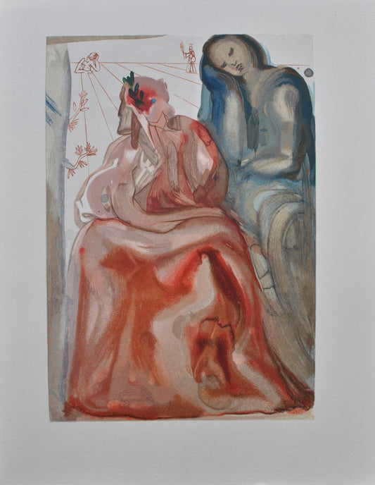 Salvador DALI : La confession de Dante - Bois gravé original
