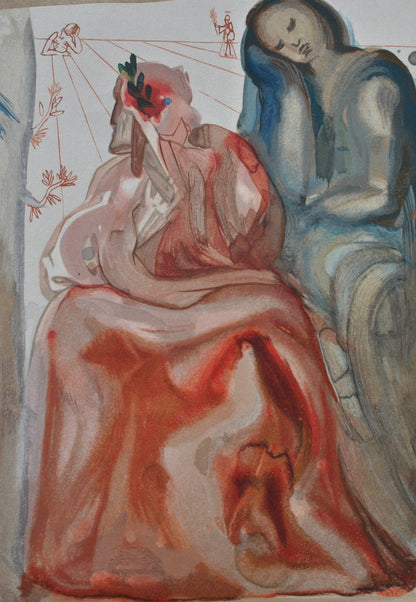 Salvador DALI : La confession de Dante - Bois gravé original
