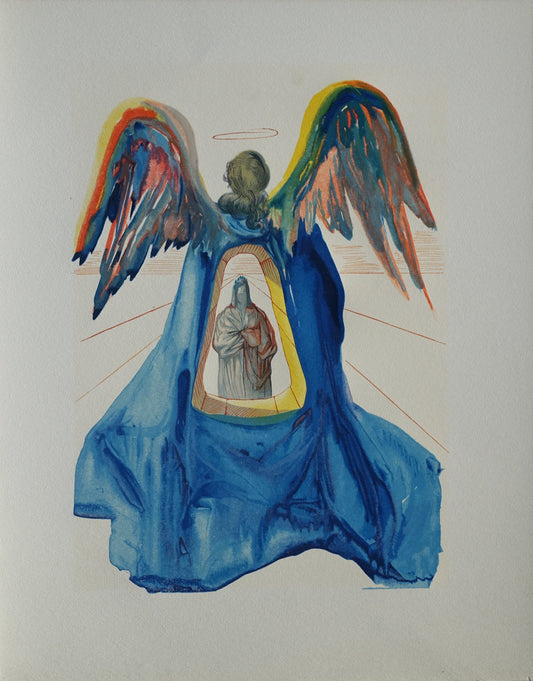 Salvador DALI : Dante purifié - Bois gravé original