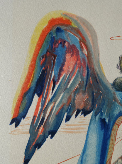 Salvador DALI : Dante purifié - Bois gravé original