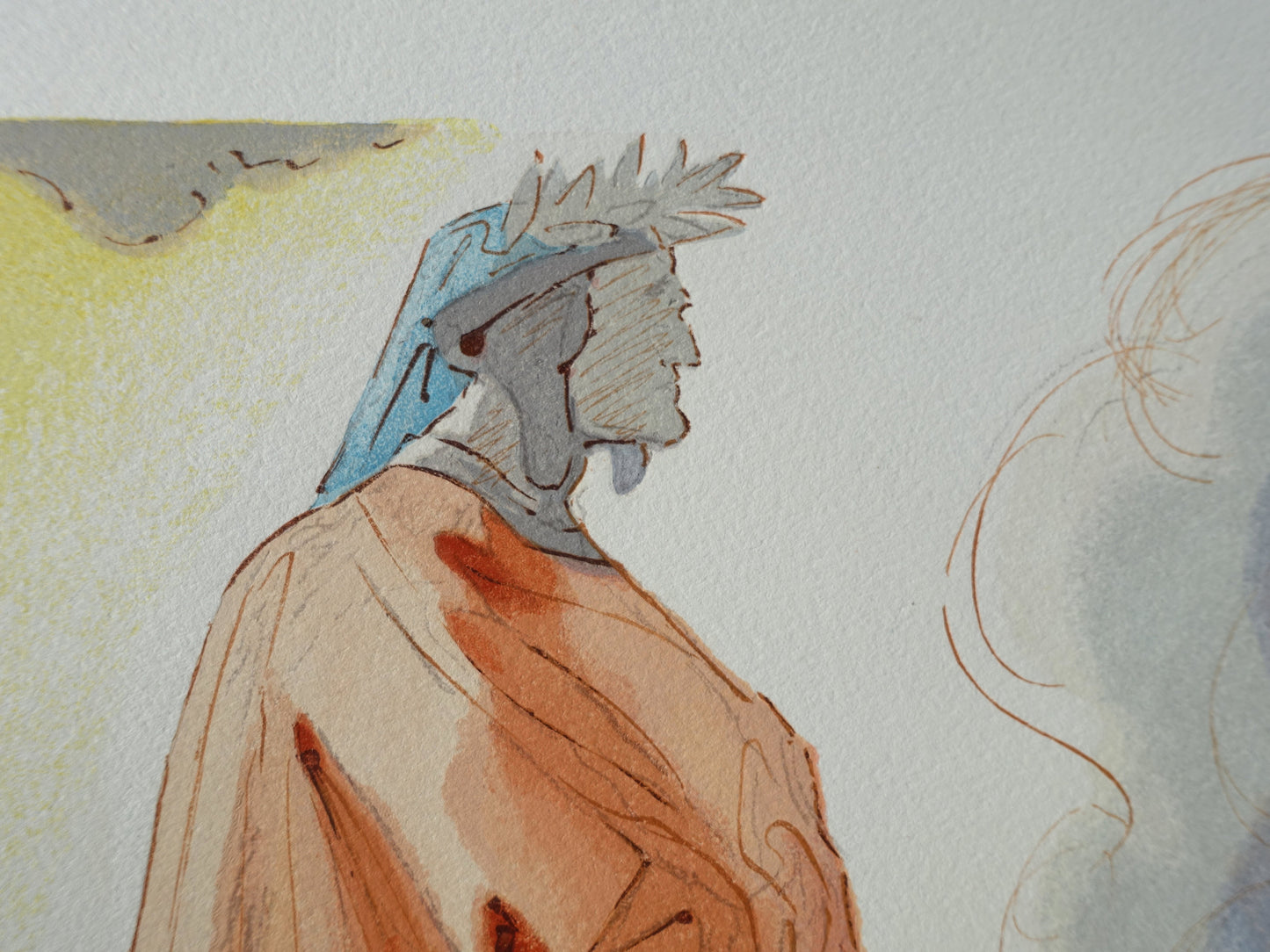Salvador DALI : Dante à l'entrée du paradis - Bois gravé original