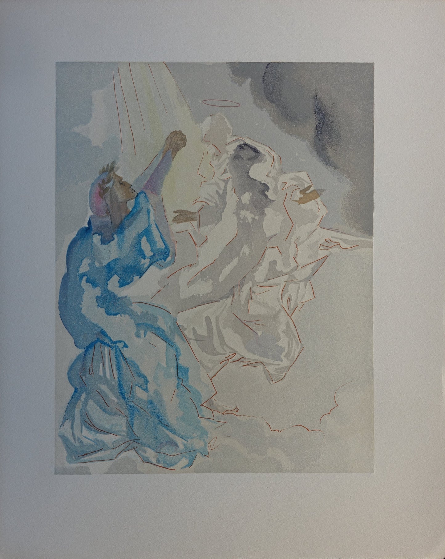 Salvador DALI : Dans le ciel de Mercure - Bois gravé original