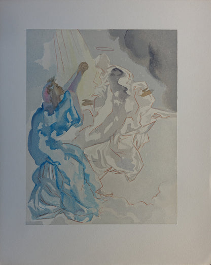 Salvador DALI : Dans le ciel de Mercure - Bois gravé original