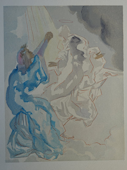 Salvador DALI : Dans le ciel de Mercure - Bois gravé original