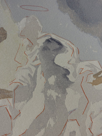 Salvador DALI : Dans le ciel de Mercure - Bois gravé original