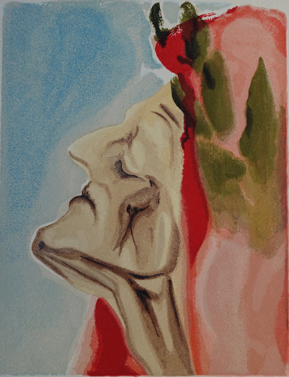 Salvador DALI : Le doute de Dante - Bois gravé original