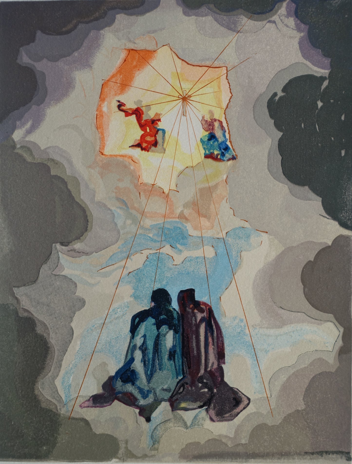 Salvador DALI : Extase de Dante - Bois gravé original