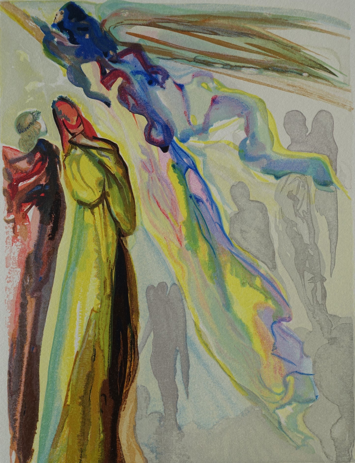 Salvador DALI : Apparition de l'ancêtre - Bois gravé original