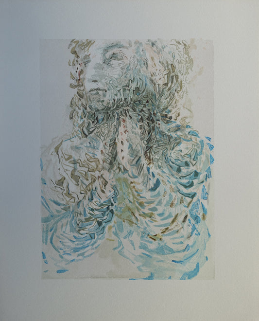 Salvador DALI : La prescience divine - Bois gravé original