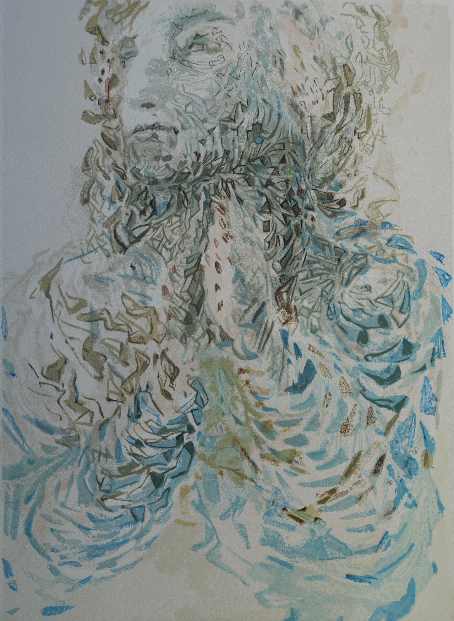 Salvador DALI : La prescience divine - Bois gravé original