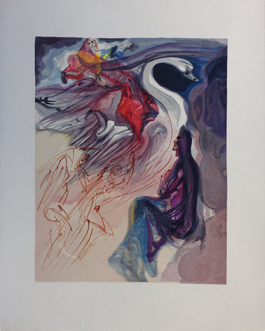 Salvador DALI : Le langage de l'oiseau - Bois gravé original
