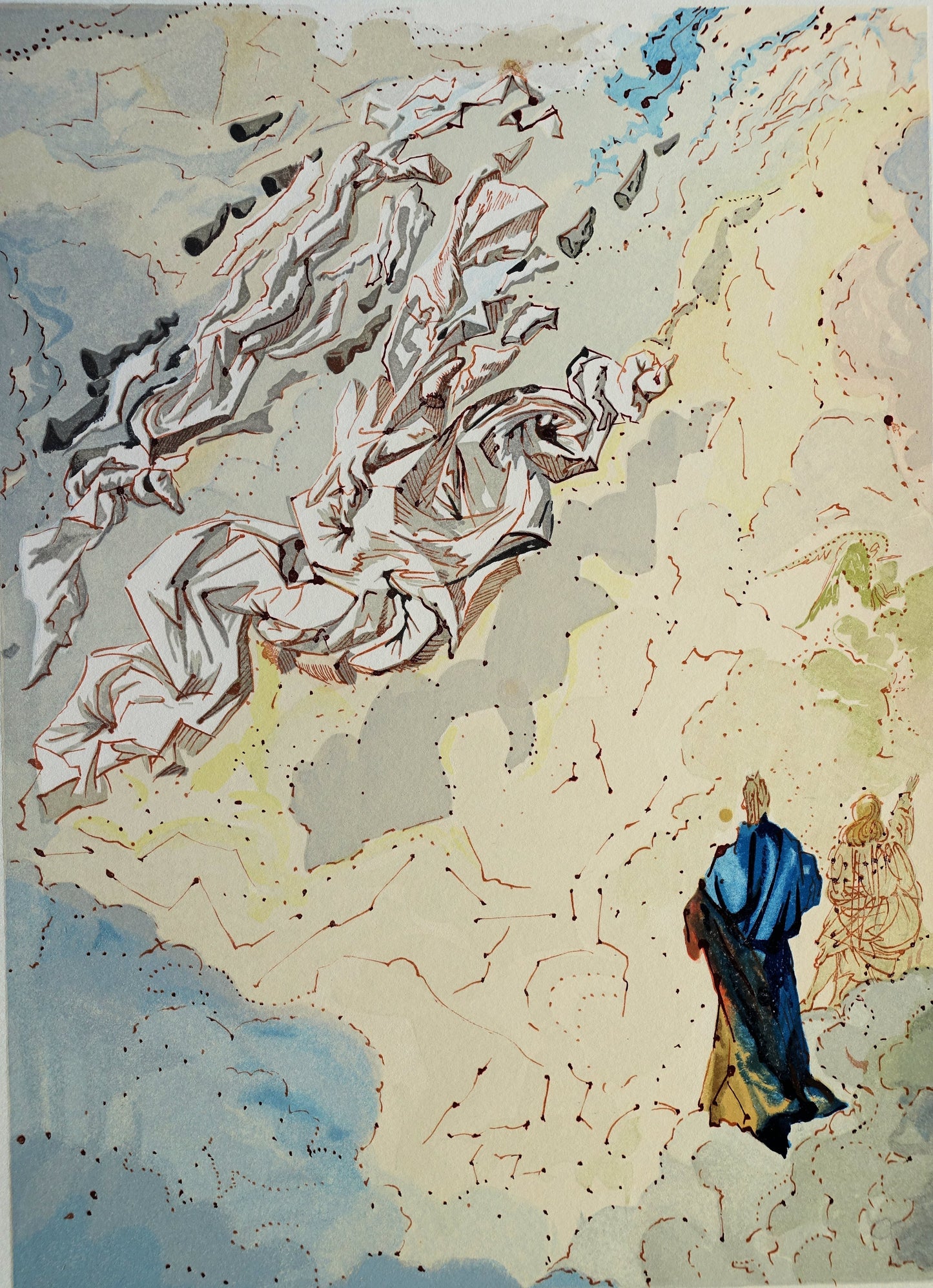 Salvador DALI : Le sixième ciel de Jupiter - Bois gravé original
