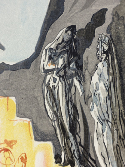 Salvador DALI : L'échelle mystique - Bois gravé original