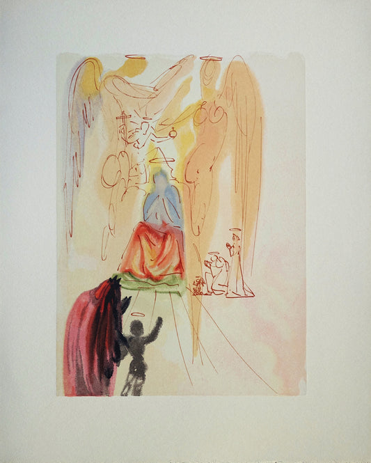 Salvador DALI : Le triomphe du Christ et de la Vierge - Bois gravé original