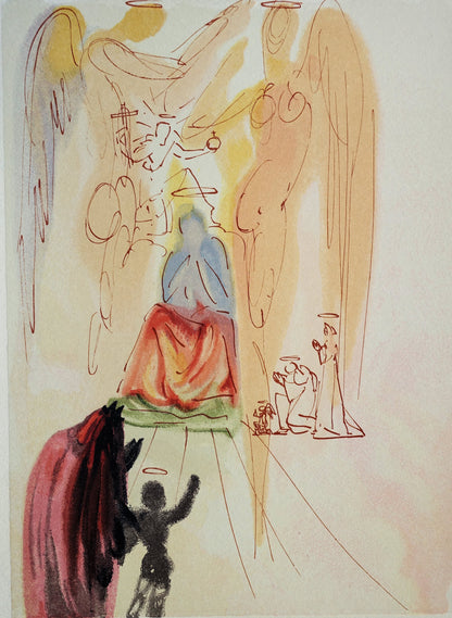 Salvador DALI : Le triomphe du Christ et de la Vierge - Bois gravé original