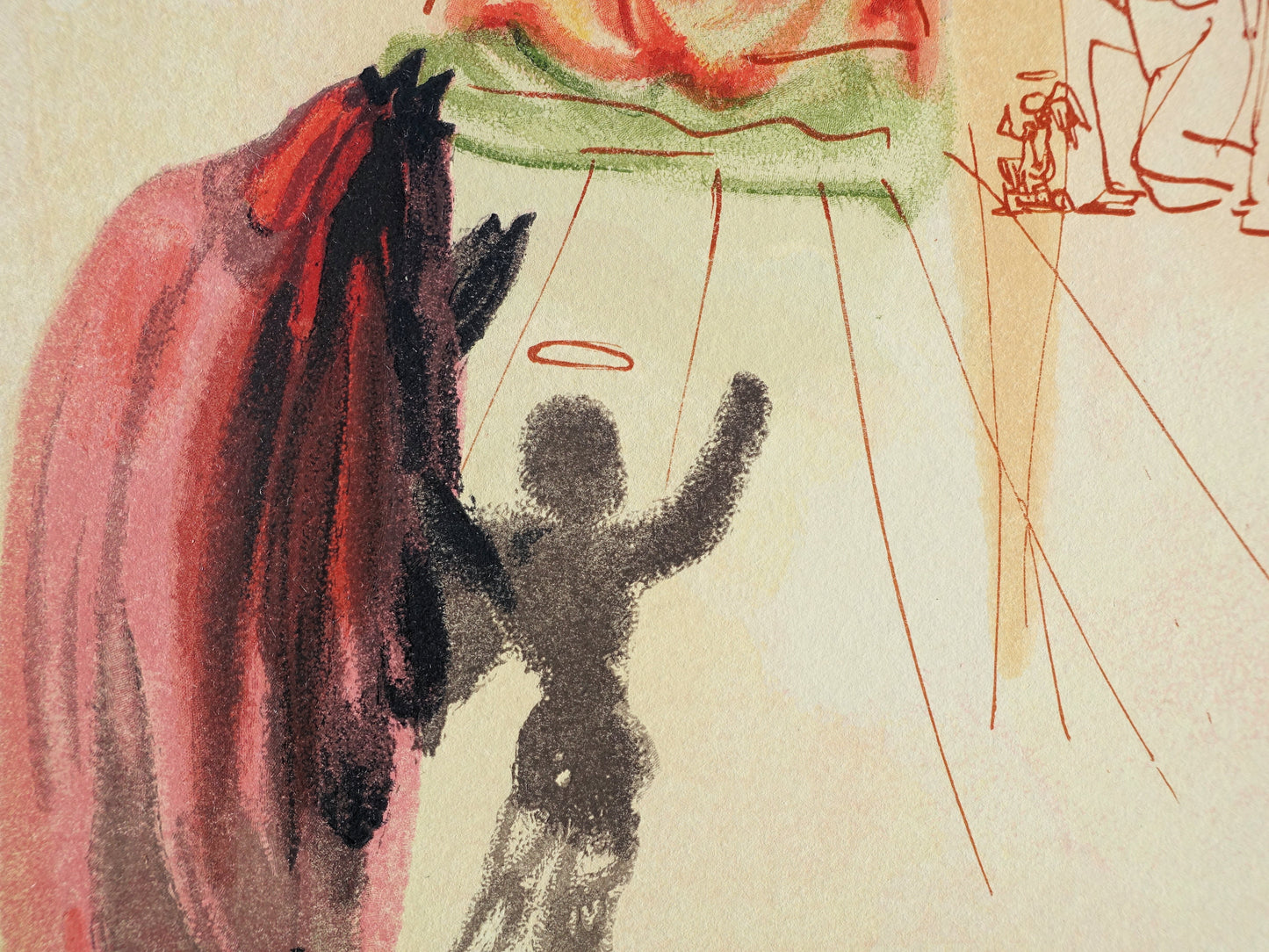 Salvador DALI : Le triomphe du Christ et de la Vierge - Bois gravé original