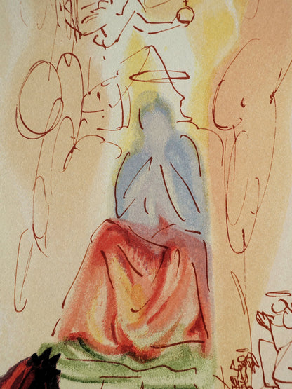 Salvador DALI : Le triomphe du Christ et de la Vierge - Bois gravé original