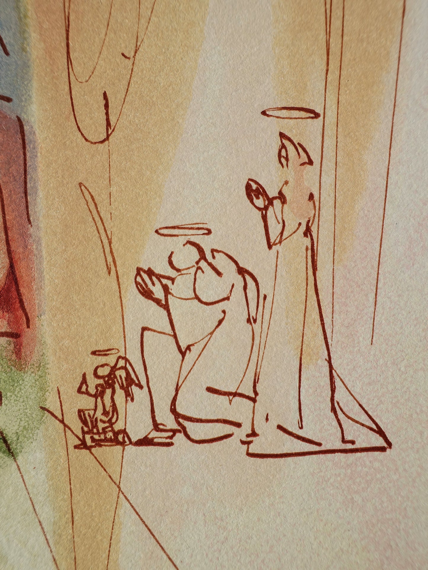 Salvador DALI : Le triomphe du Christ et de la Vierge - Bois gravé original