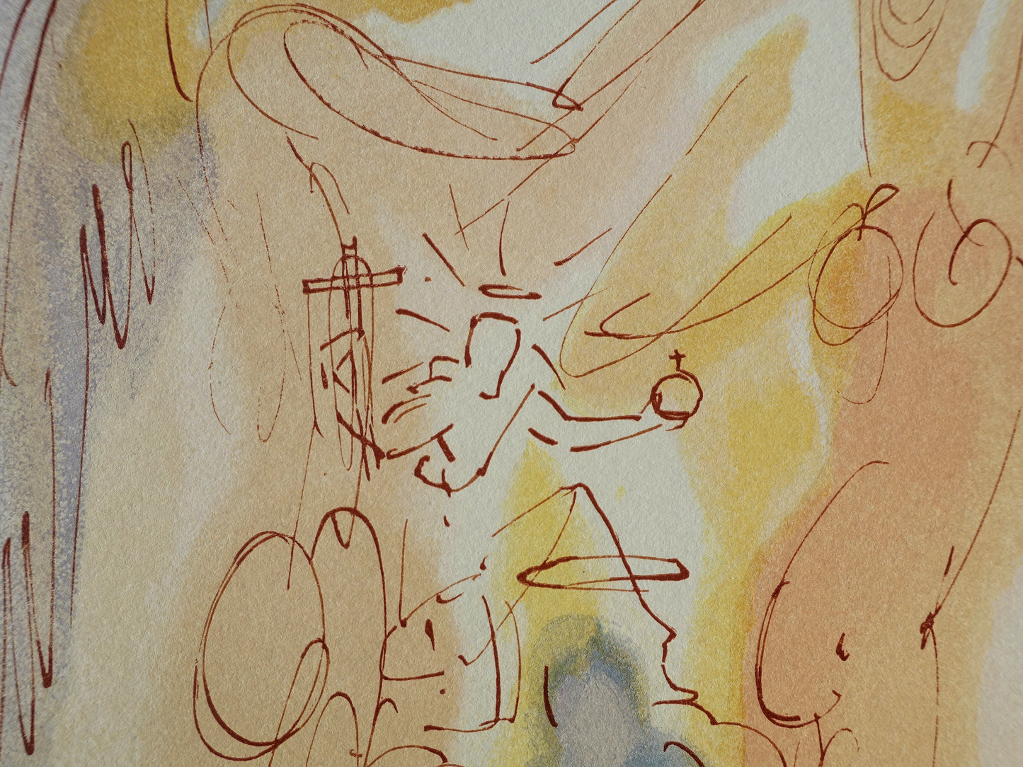 Salvador DALI : Le triomphe du Christ et de la Vierge - Bois gravé original