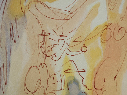 Salvador DALI : Le triomphe du Christ et de la Vierge - Bois gravé original