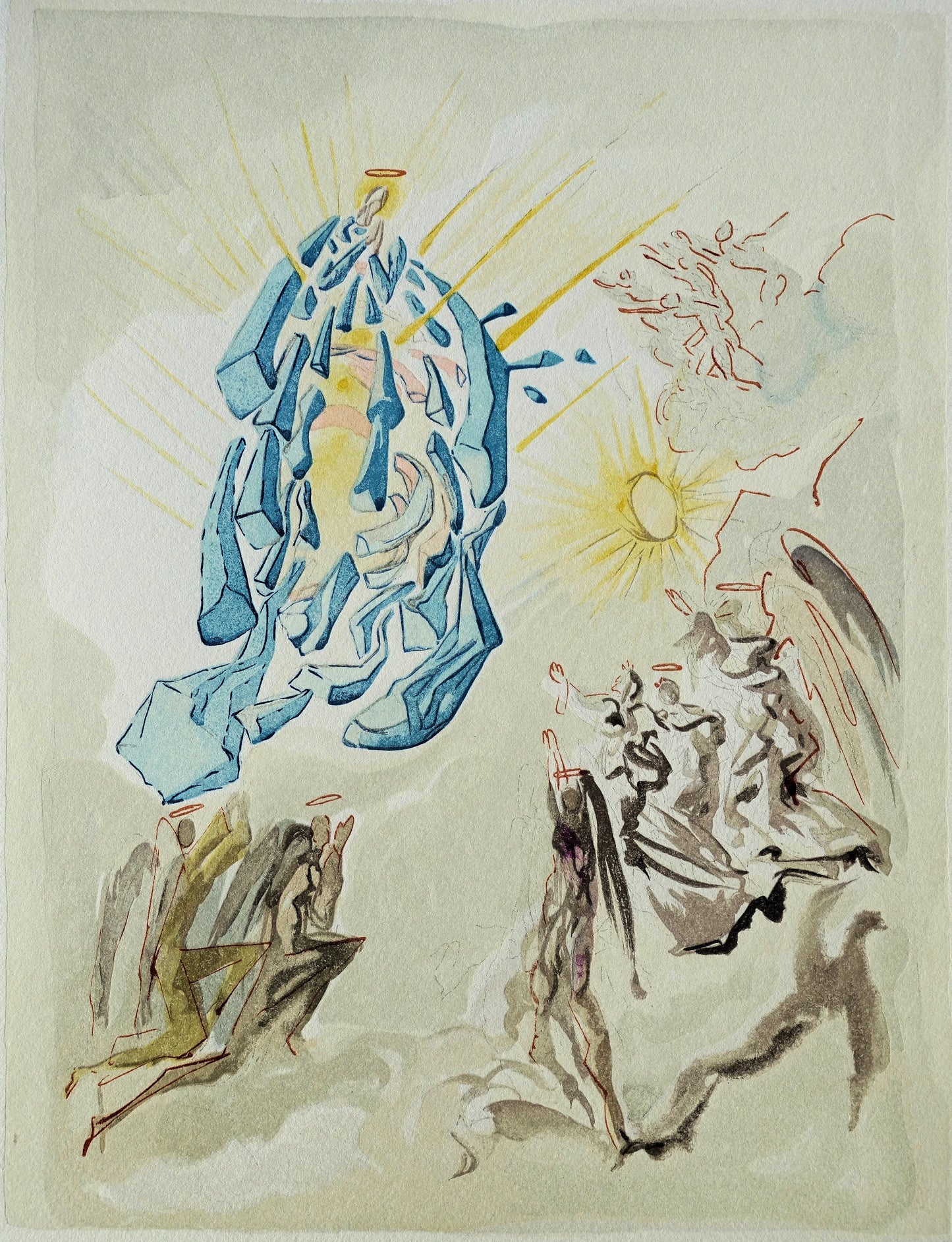Salvador DALI : Apothéose de Marie - Bois gravé original