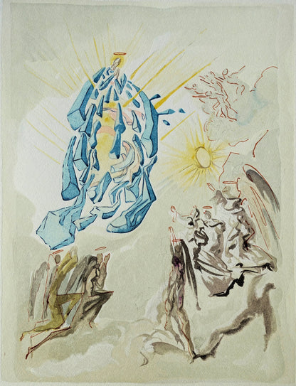 Salvador DALI : Apothéose de Marie - Bois gravé original