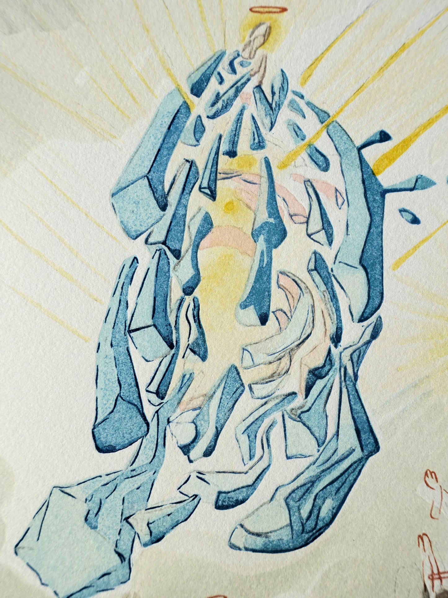 Salvador DALI : Apothéose de Marie - Bois gravé original