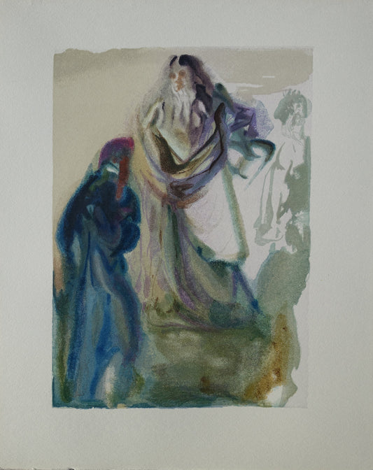 Salvador DALI : Saint-Pierre et Dante - Bois gravé original