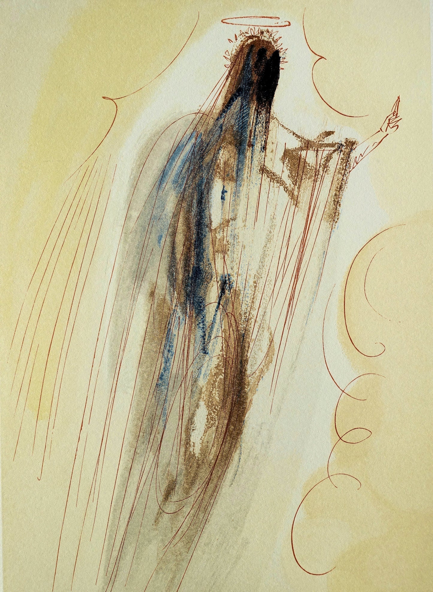 Salvador DALI : La création des anges - Bois gravé original