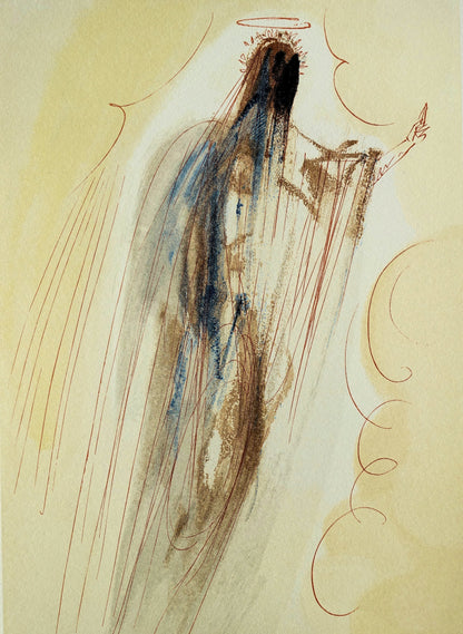Salvador DALI : La création des anges - Bois gravé original